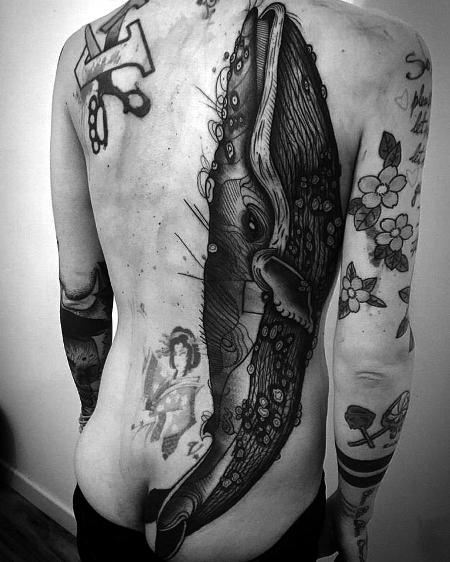 Tattoos - back whale - 127088